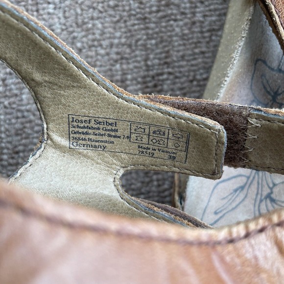 Josef Seibel sandals comfort bed walking shoes size 39 US 8-8.5 brown leather - Picture 4 of 6